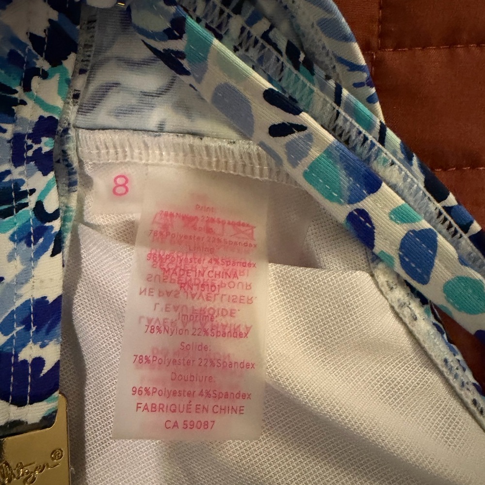 Lilly Pulitzer Blue and White Bikini- Top size 8, Bottom size 10 - Picture 4 of 9